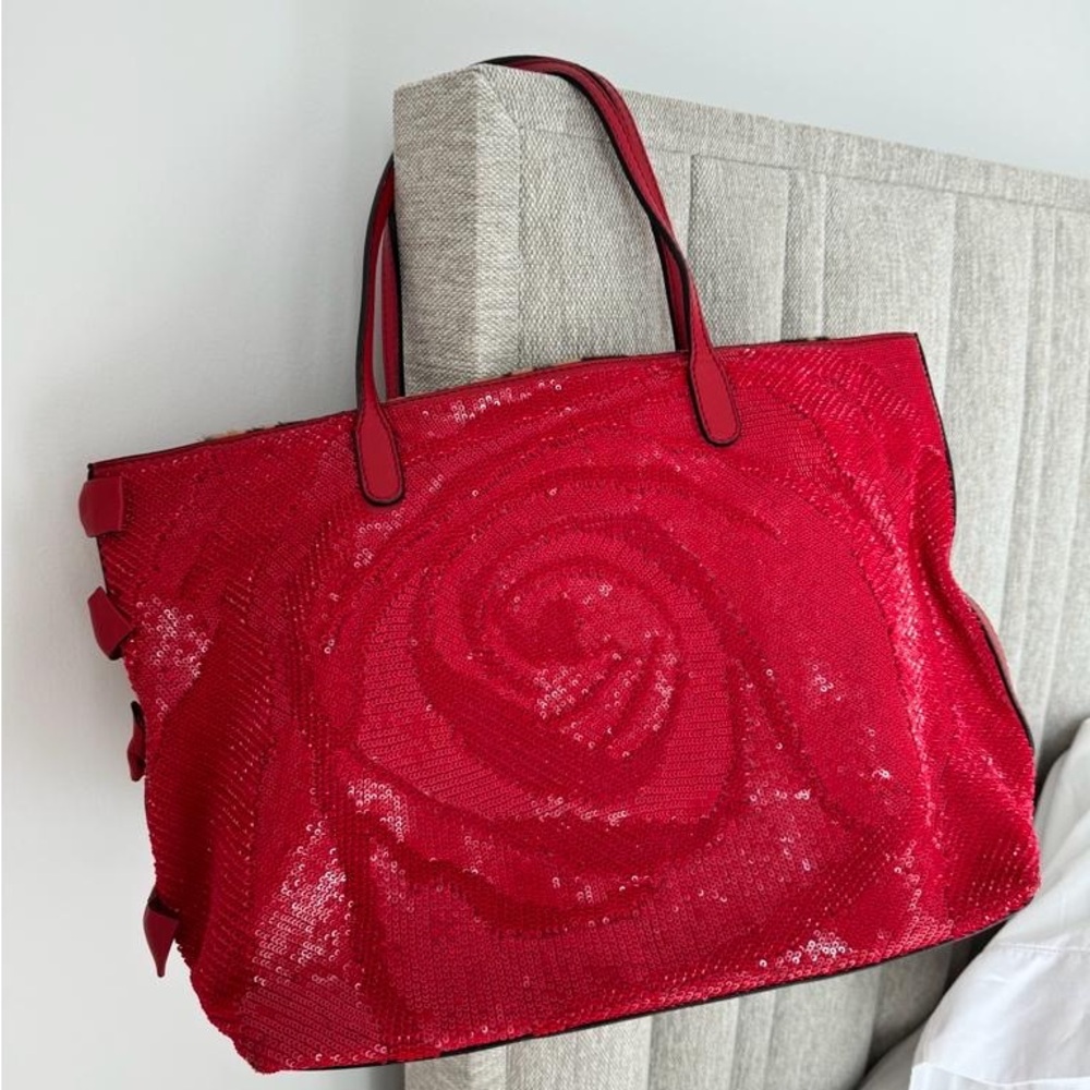 Valentino Garavani Rose Sequin Couture Tote Bag